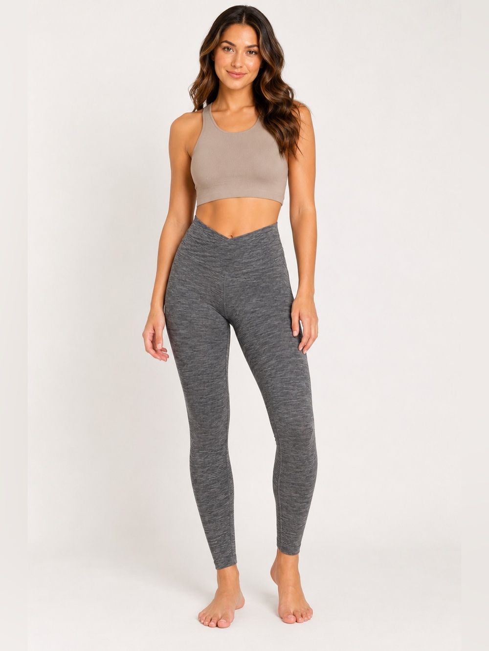 🩷. 880. Light Charcoal High-Waisted Performance Leggings – Sculpting Activewear